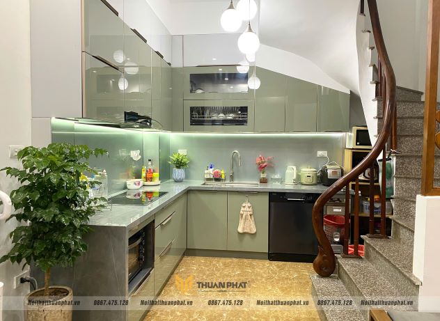 thiết kế tủ bếp hiện đại nhà chị Yến ở Trương Định